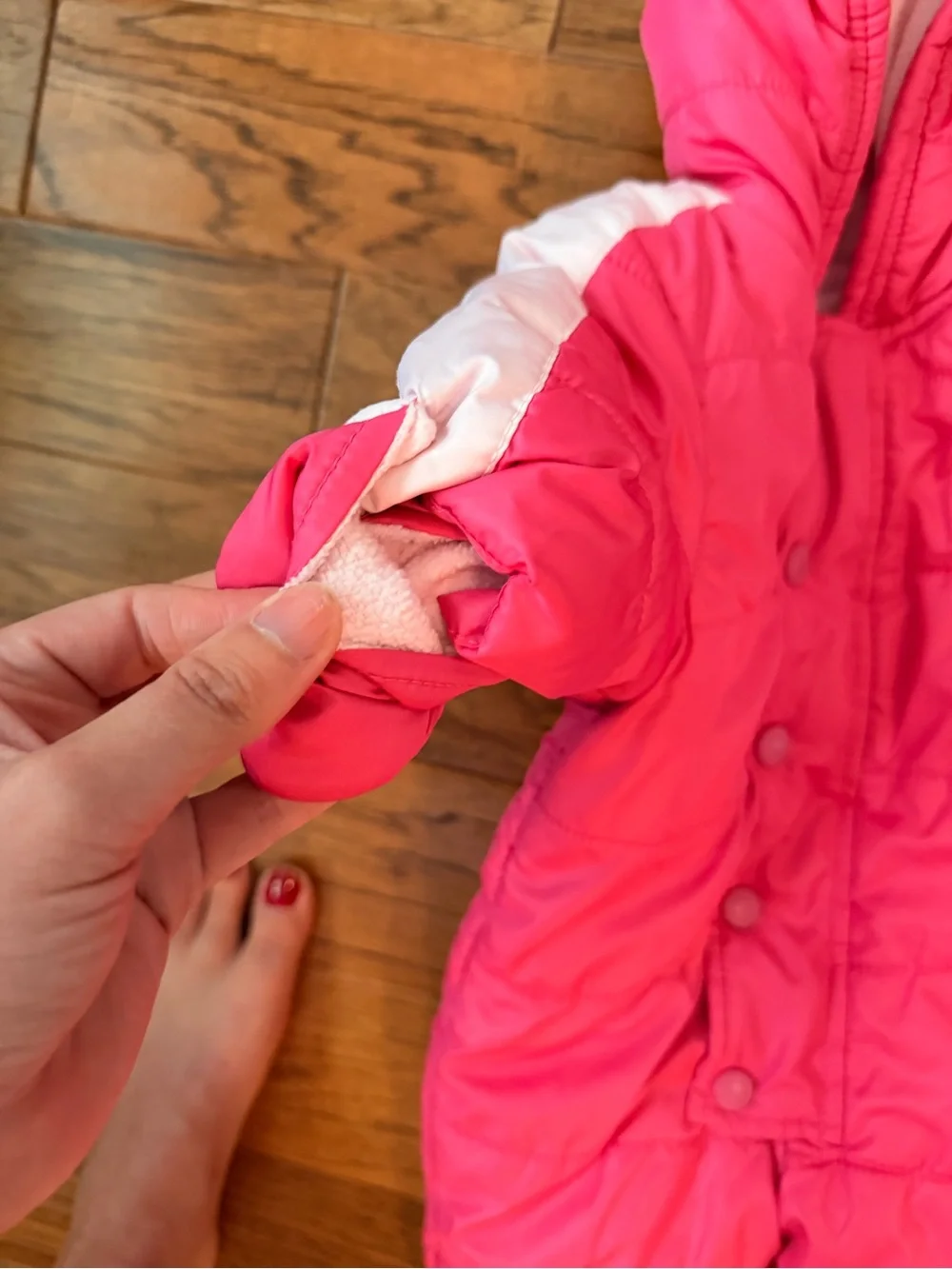 Old Navy Bright Pink Hooded Infant One-Piece Snowsuit